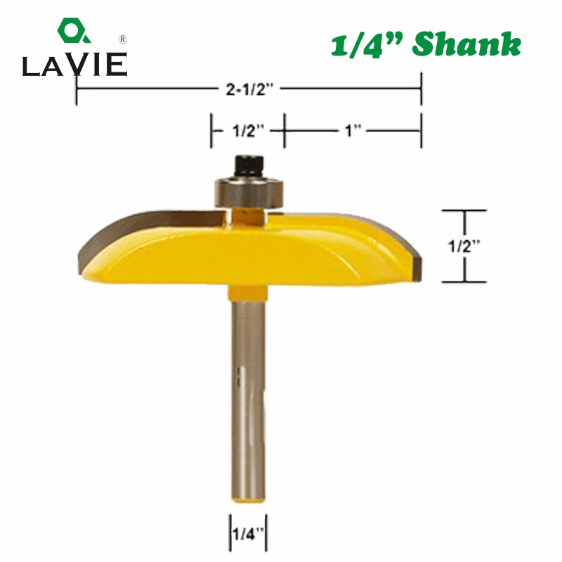 Broca enrutadora de Panel elevado con vástago de 1/4 ", cortador de carpintería de 2-1/2" de diámetro, cuchillo de espiga para herramientas de madera, 1 ud.