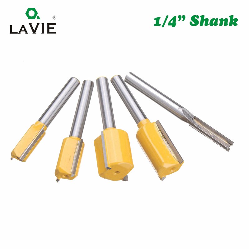 5pcs 1/4 Shank 6.35mm Straight Knife Dado Router Bit Set Trimming Milling Cutter