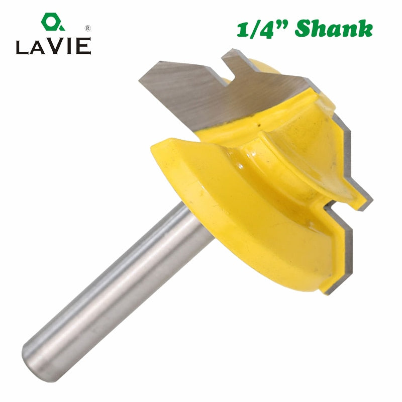 1PC 1/4 Inch Shank 45 Degree 1/2 Stock Lock Miter Router Bit Woodworking Tenon Milling Cutter Carbide Alloy Bit