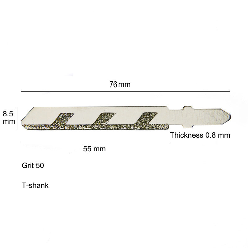 Hojas de sierra de calar de diamante de 3" y 76 mm, vástago en T, paquete de 5