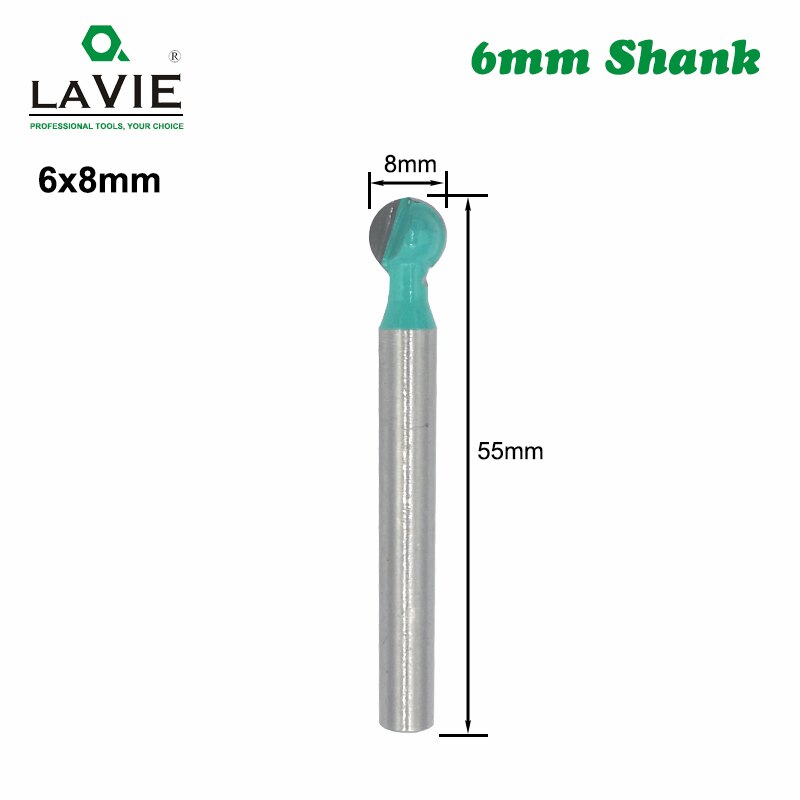 4 Uds. 5 uds. Broca enrutadora de punta de bola de vástago de 6mm para ensenada de madera broca de fresado CNC núcleo de radio carburo de tungsteno 6003