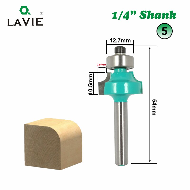 Broca enrutadora de madera con mango de 1/4 ", corte recto para TV, limpieza de esquina redonda, caja de brocas, fresa, 1 ud.