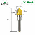 1pc 1/4" Shank V Groove Sign Lettering V Grooving Router Bit Pattern Template Woodworking Cutter