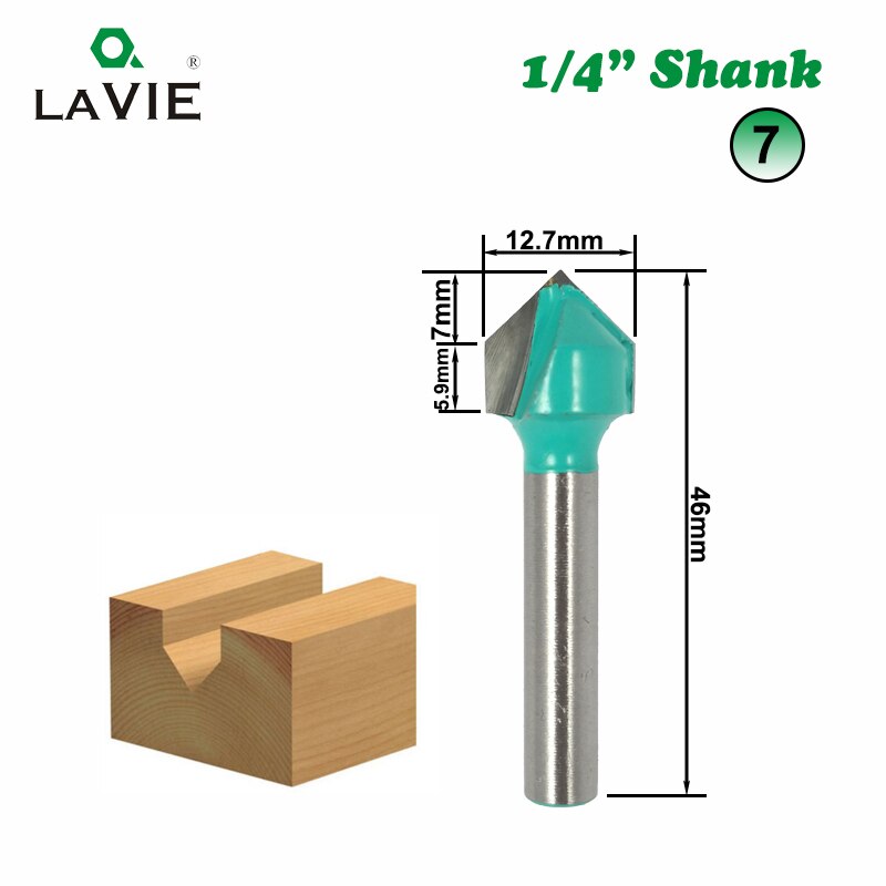 Broca enrutadora de madera con mango de 1/4 ", corte recto para TV, limpieza de esquina redonda, caja de brocas, fresa, 1 ud.