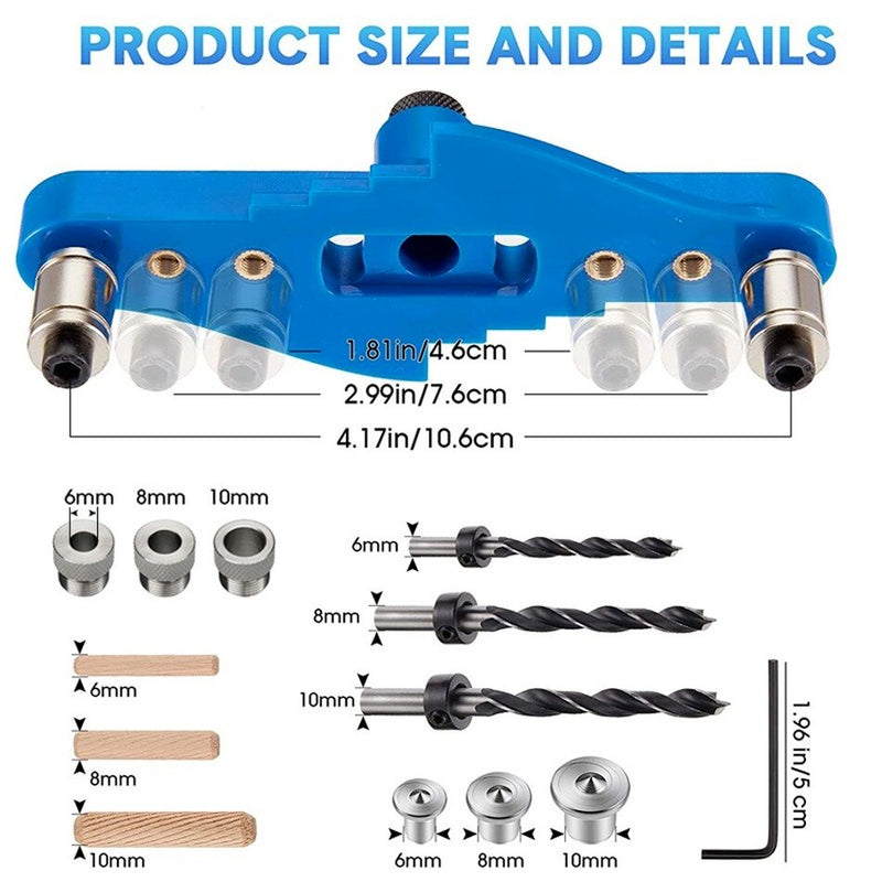 Center Scriber Self Centering Drilling Guide Dowel Jig Kit Vertical Pocket Hole Center Line Positioning Woodworking Tool