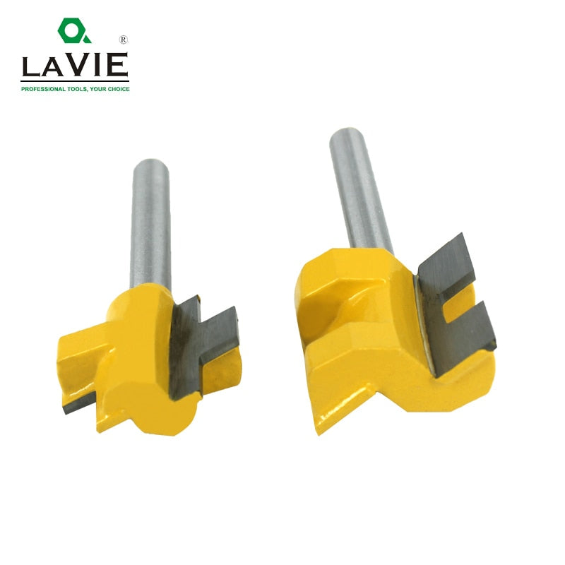 2pcs 1/4 Shank Carving Knife Square Tooth T-Slot Tenon Milling Cutter Router Bits for Wood Tool Woodworking