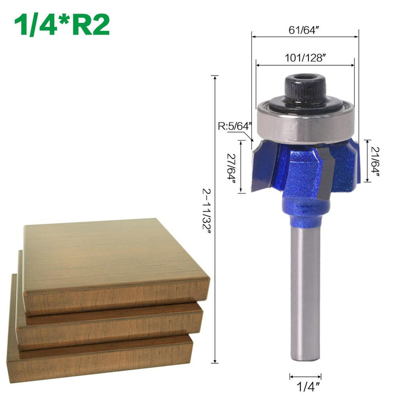 6mm 1/4 8 Shank Z4 Corner Round Router Bit R1 R2 R3 Trim Edging Woodworking Mill Classical Cutter Bit for Wood 051-Z4