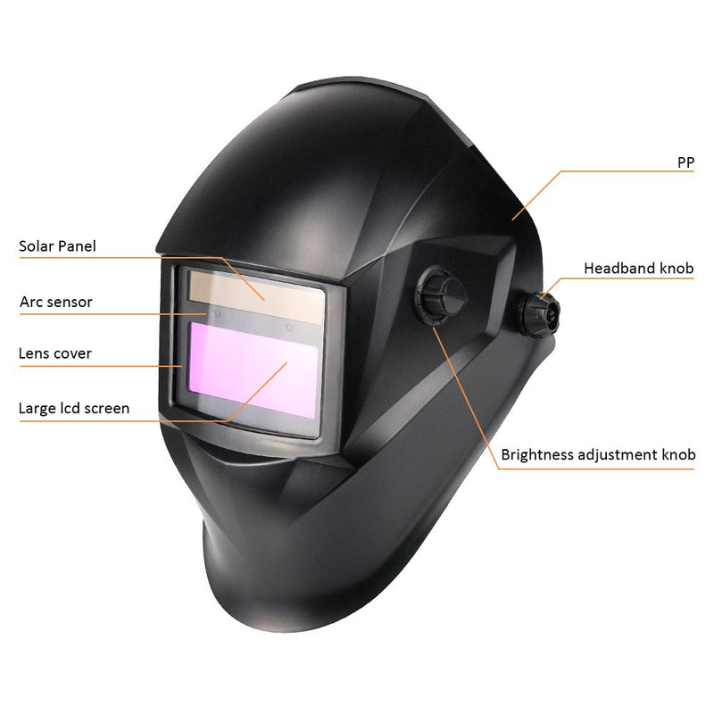 Máscara de Soldadura Solar casco oscurecimiento automático Rango ajustable 4/9-13 MIG MMA lente de soldadura eléctrica para máquina de soldadura