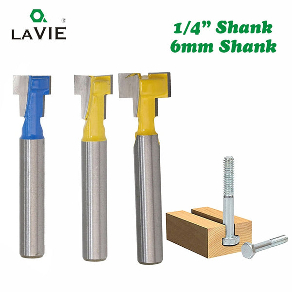 1/4 Inch 6.35mm T Slot Router Bit Hex Bolt Key Hole Keyhole Woodworking Milling Cutter End Mill MC01025