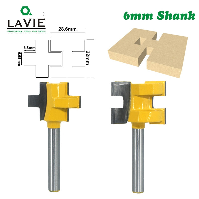 6mm Shank T-Slot Tenon Milling Cutter Carving Knife Square Tooth Router Bits