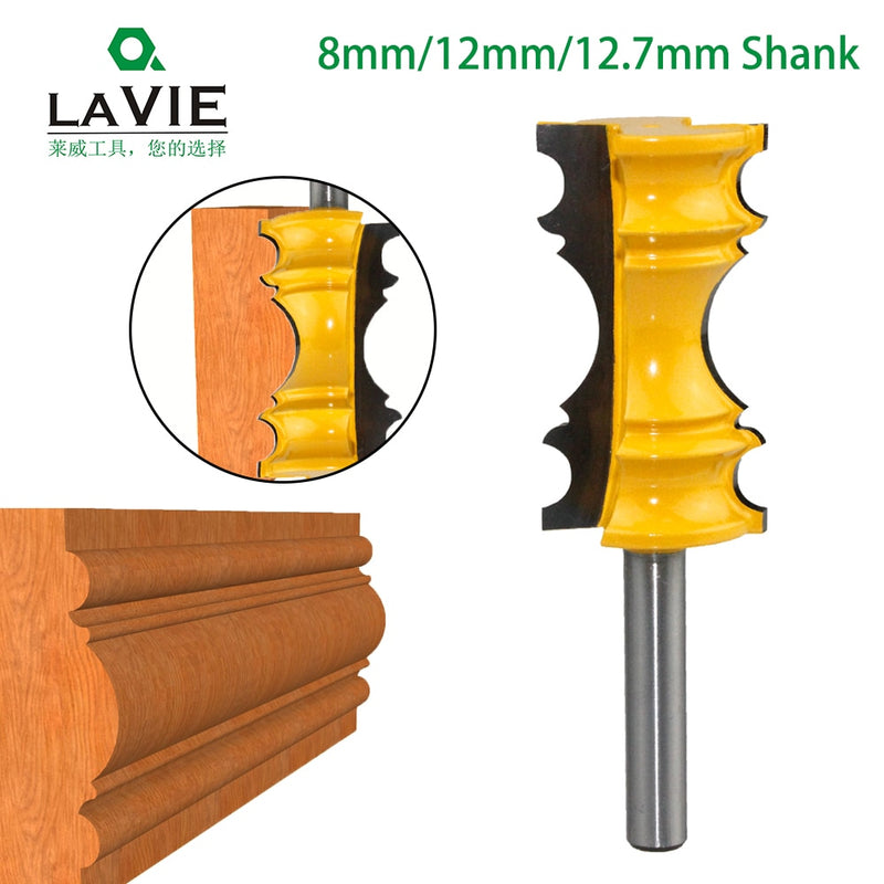1pc 8mm Shank 12mm 1/2 Elaborate Chair Rail Molding Router Bit Line Knife Tenon Cutter for Woodworking Tools