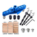 Self Centering Dowel Jig kit with Center Scriber Line Offset System Wood Doweling Hole Drilling Guide Woodworking Tools