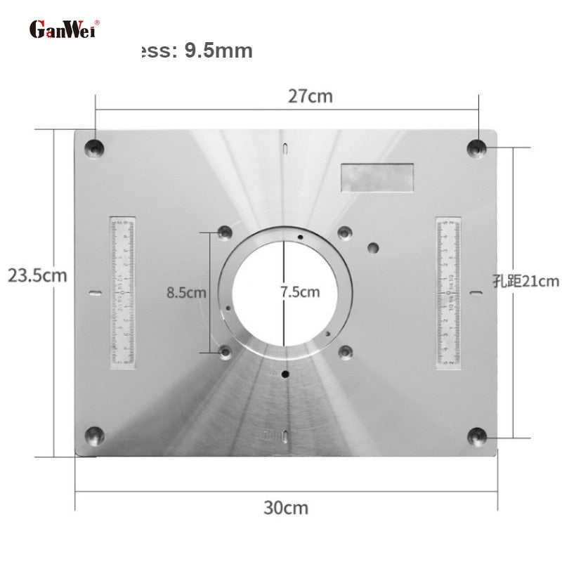 Router Wood Milling Trimming Machine Flip Plate Guide Table Router Table Insert Plate for Woodworking Work Bench