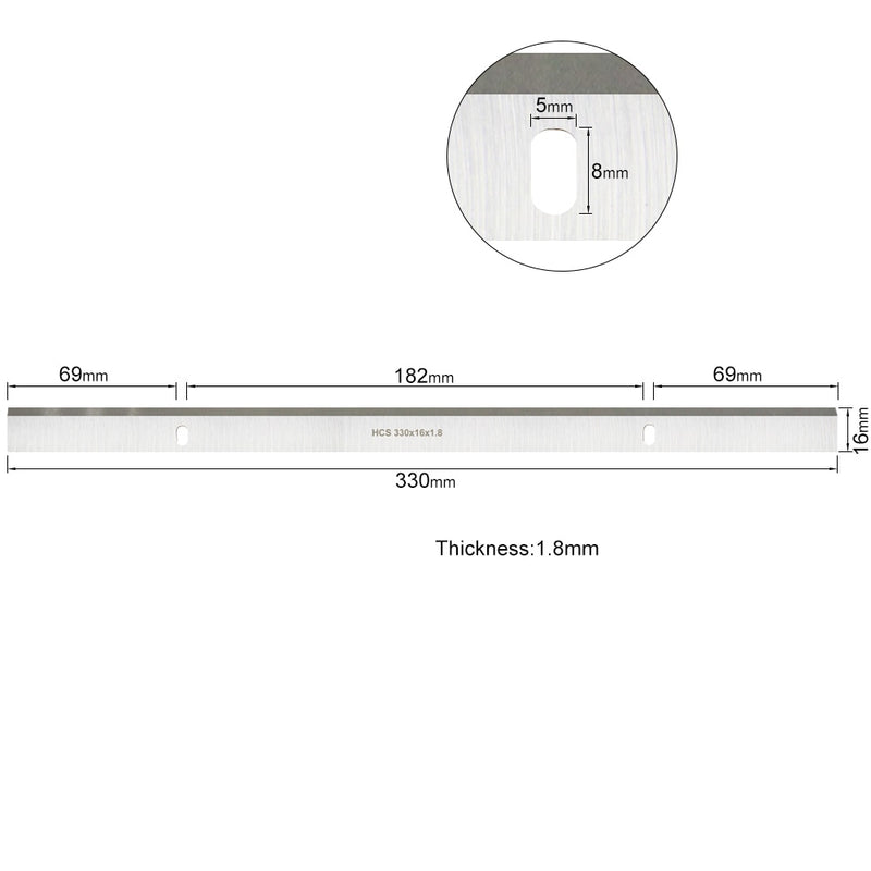 331x16.5x2mm Planer Blades for Vevor M1B-LS-3301 13" Planers - Set of 2