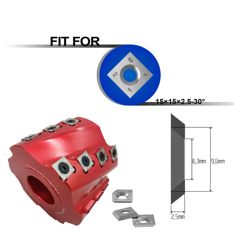 15mm Square Tungsten Carbide Cutter Inserts for Woodworking Spiral Hel