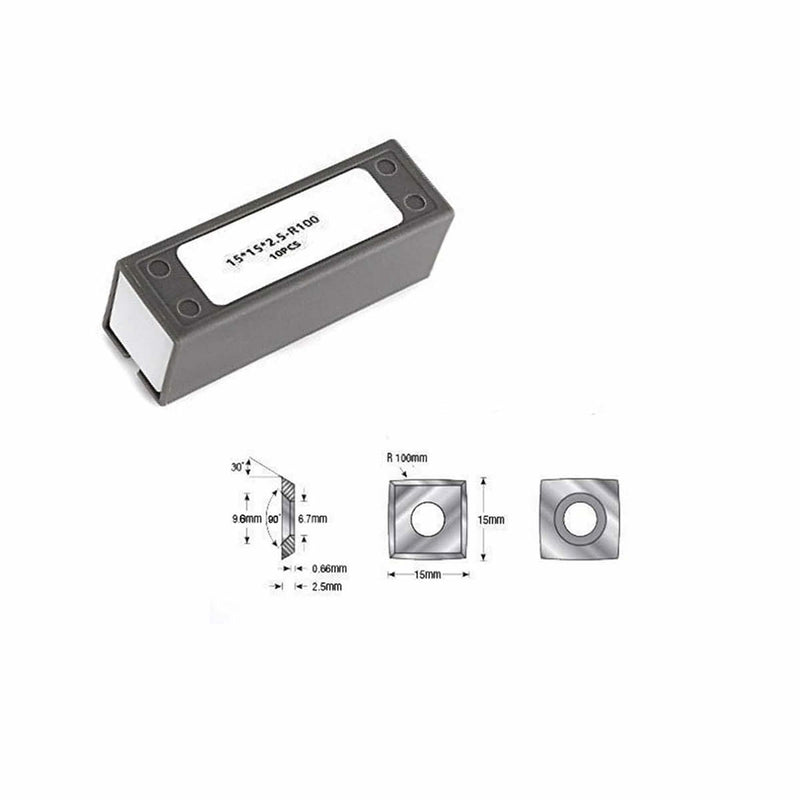 15x15x2.5mm 4" Radius Carbide Inserts For American Machine Tool AMT 4123 6" Jointer Journal Cutterhead